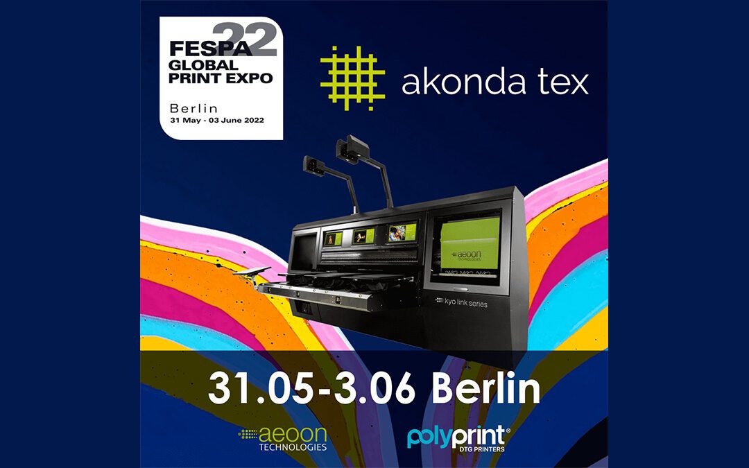 Akonda z drukarkami DTG/DTF na targach Fespa w Berlinie