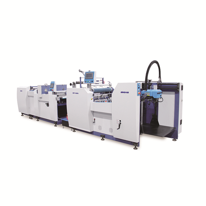 GMB SW-760L – laminator z nożem łańcuchowym PET/PVC