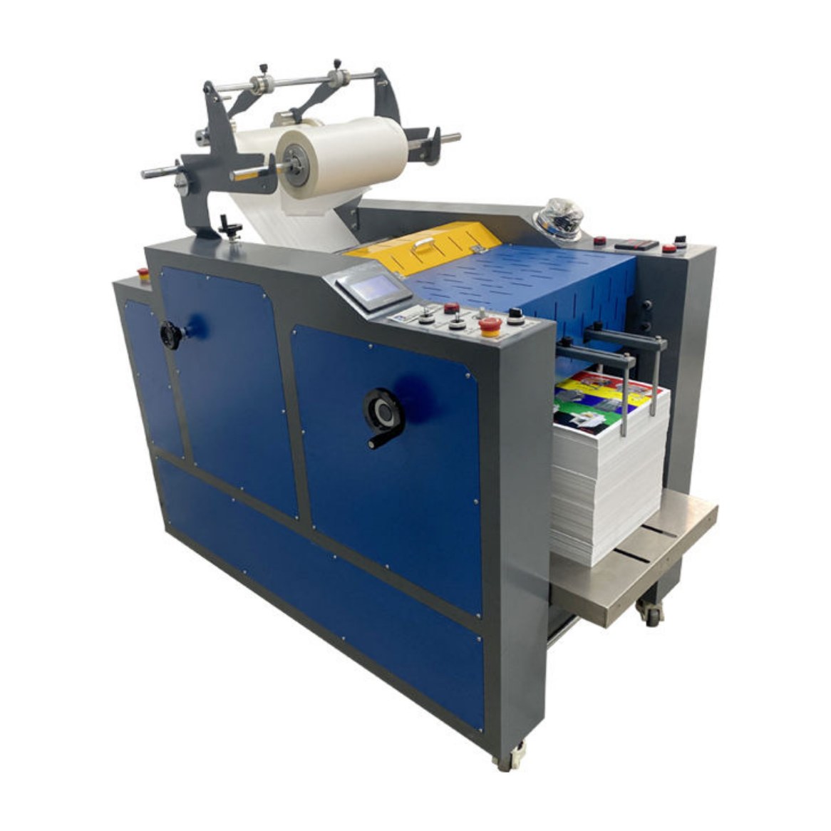 Automatyczna foliarka 365bind Hydro 540A - widok z boku z rolą folii